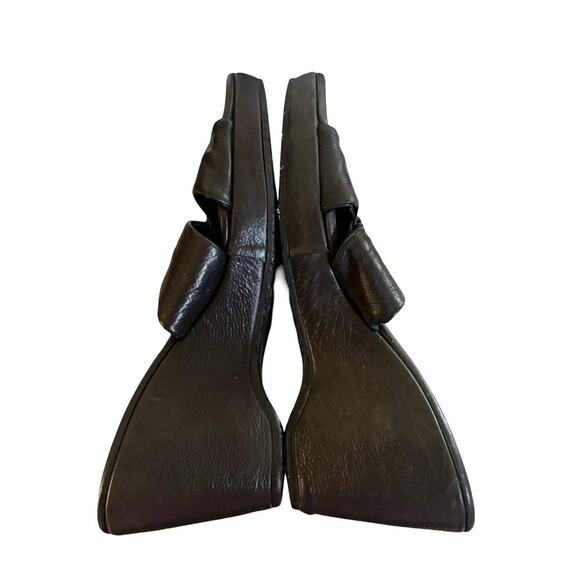 Y2K VTG. BLACK‎ CHUNKY LEATHER DONALD PLINER WEDGES SZ. 7 EUC - Picture 5 of 8